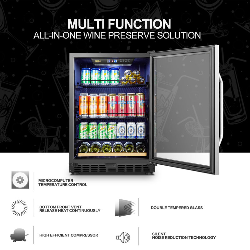 Lanbo BuiltIn Refrigeration 110 Cans (12 oz.) Convertible Beverage